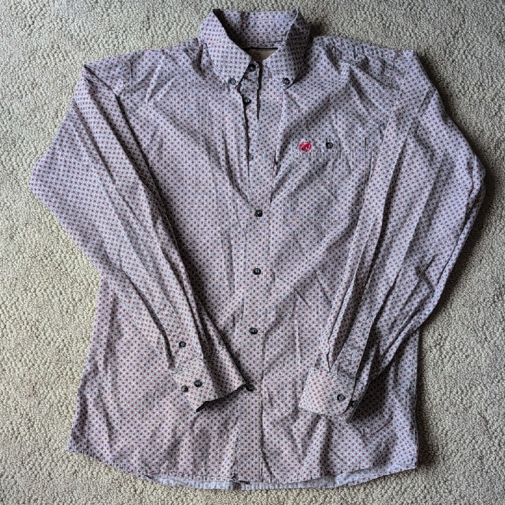 Wrangler Boy's Red and Blue Patterned Casual Shirt